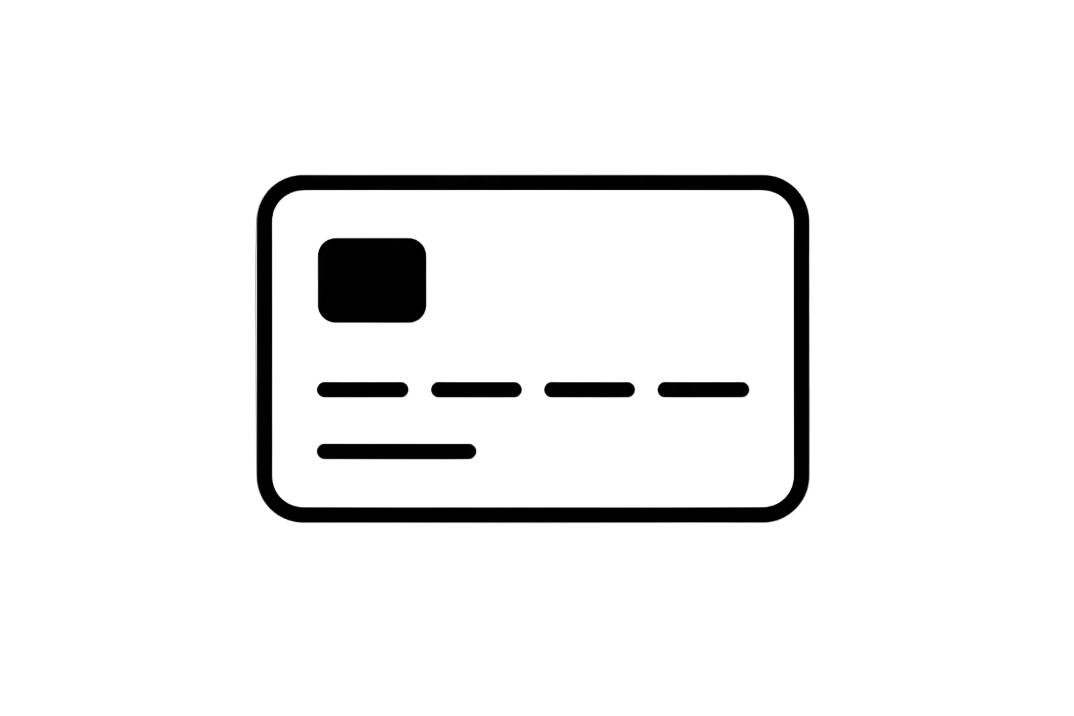 black outline credit card